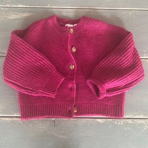 Zara 3-4 knit sweater- raspberry color. Never worn